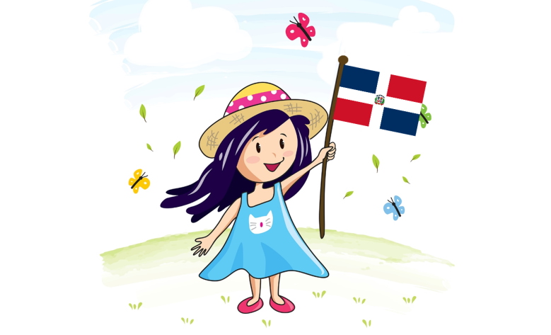 niña y bandera